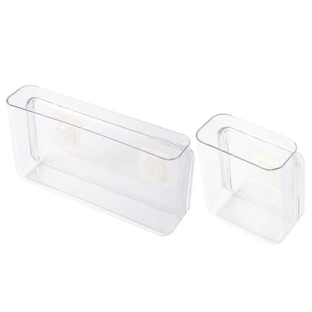 Transparent Storage Boxes for Storage 2Pcs Wall-Mounted Punching-