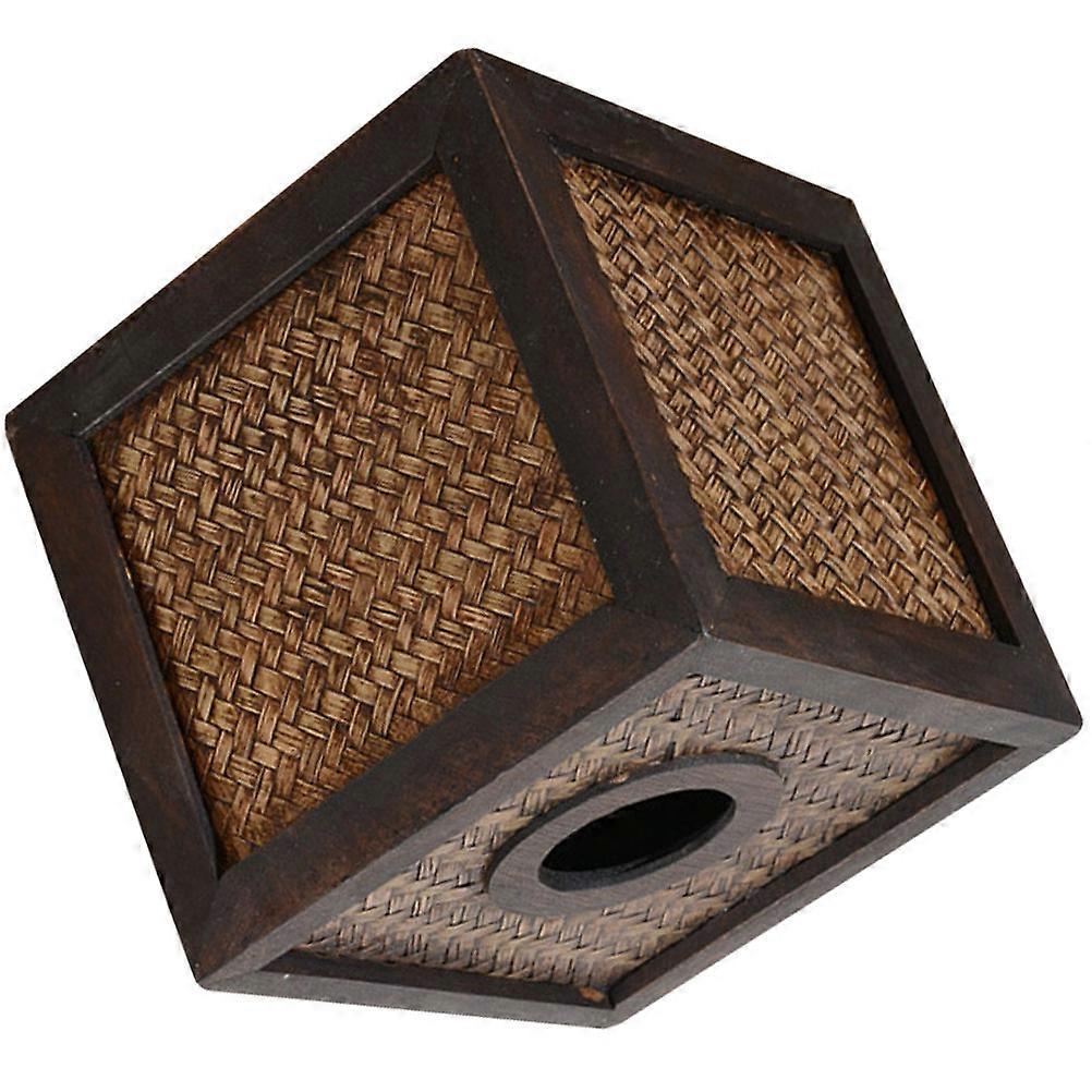 Wooden Bamboo Tissue Box Holder for Tissue Storage Square Shape