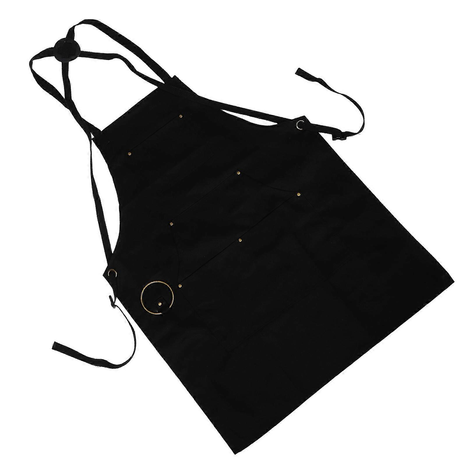 Waterproof Cooking Apron for Chefs with Pocket Black Polyester