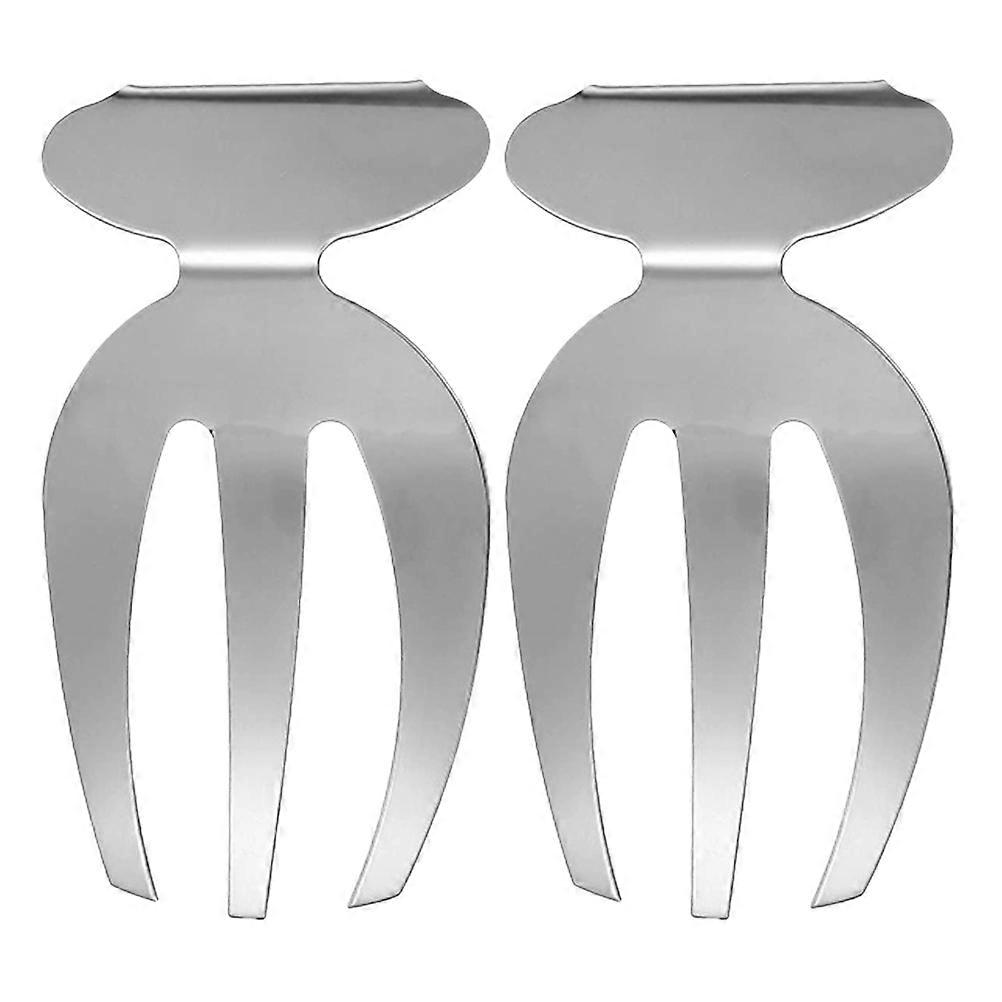 2Pcs Stainless Steel Salad Hands for Salad Serving Kitchen Use Silver