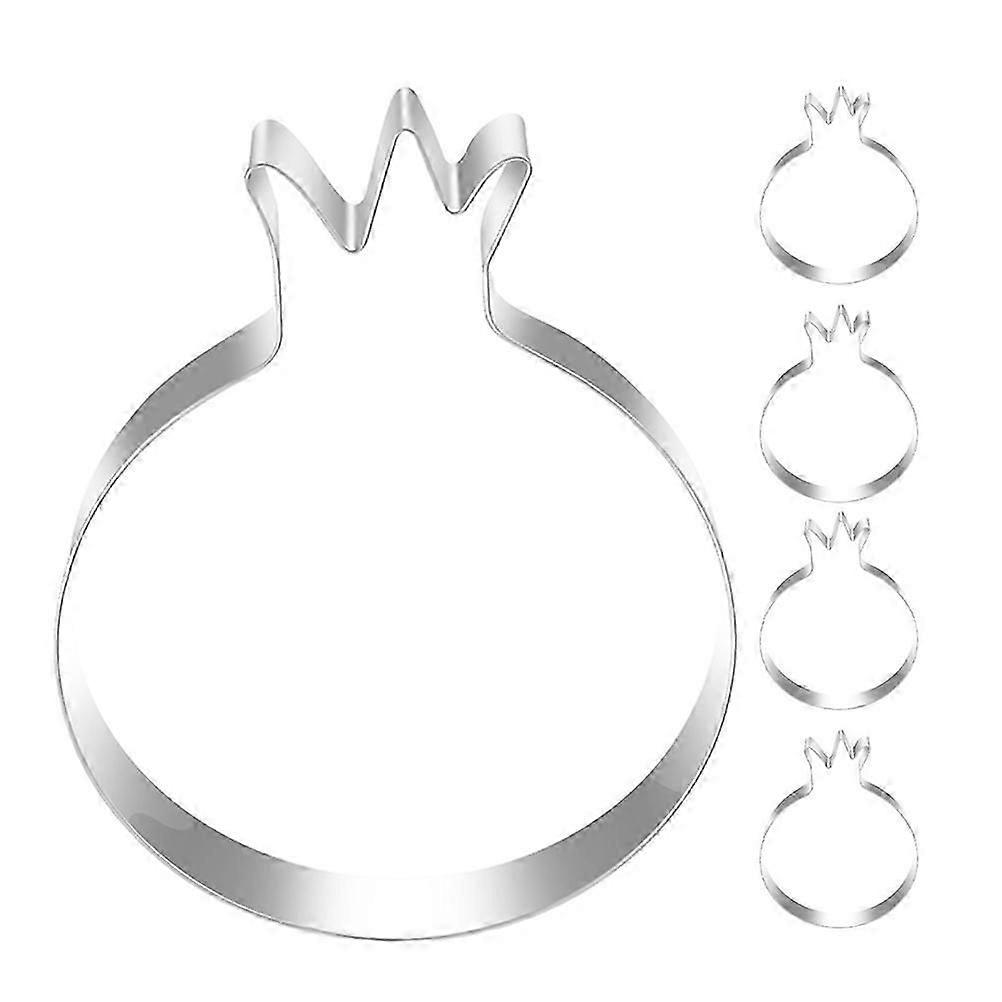 Pomegranate Shaped Cookie Cutter 5Pcs Silver Stainless Steel Baking Tool Kit