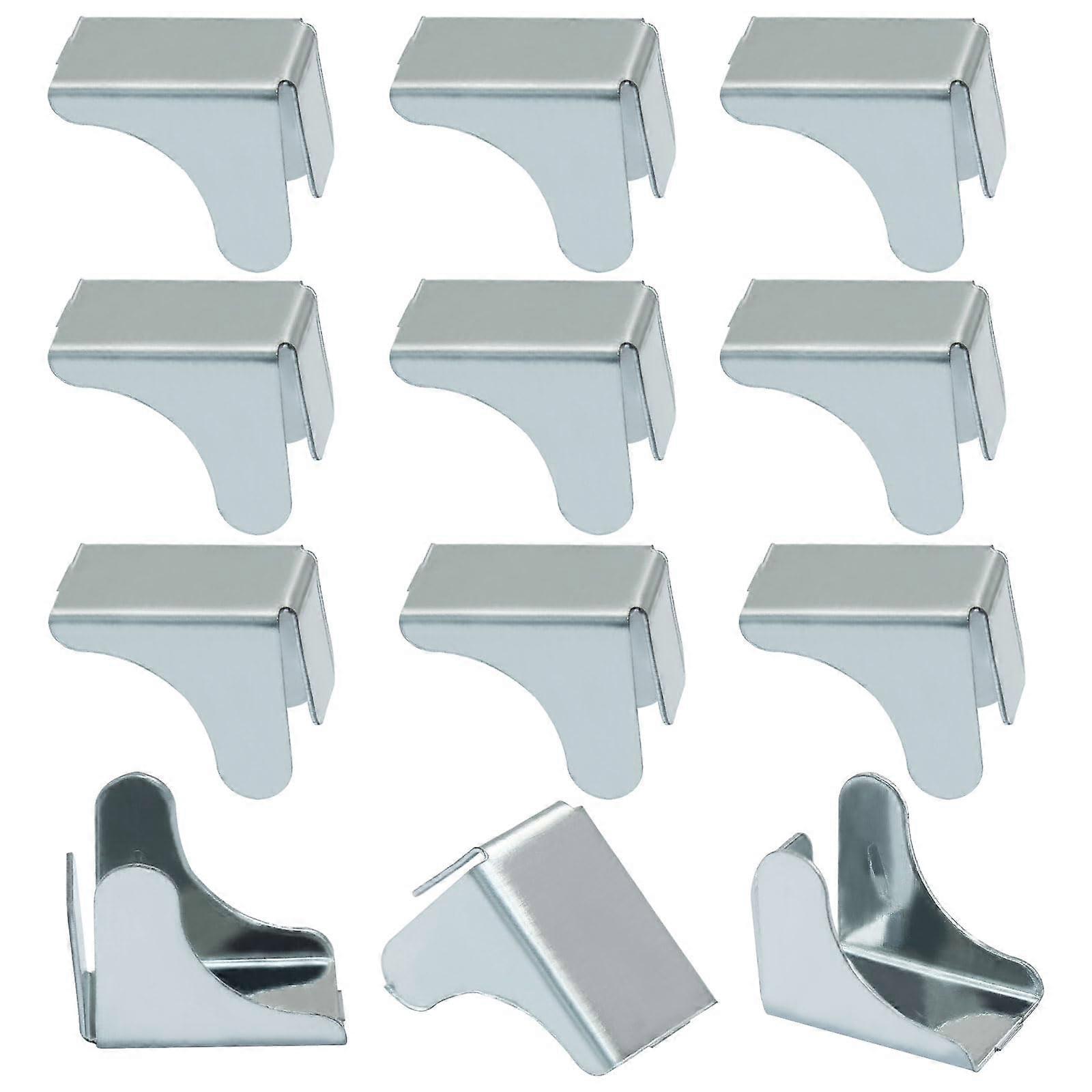 12pcs Metal Shelf Clips for Cabinets, Rust Resistant Brackets for Secure Garage Shelf Support