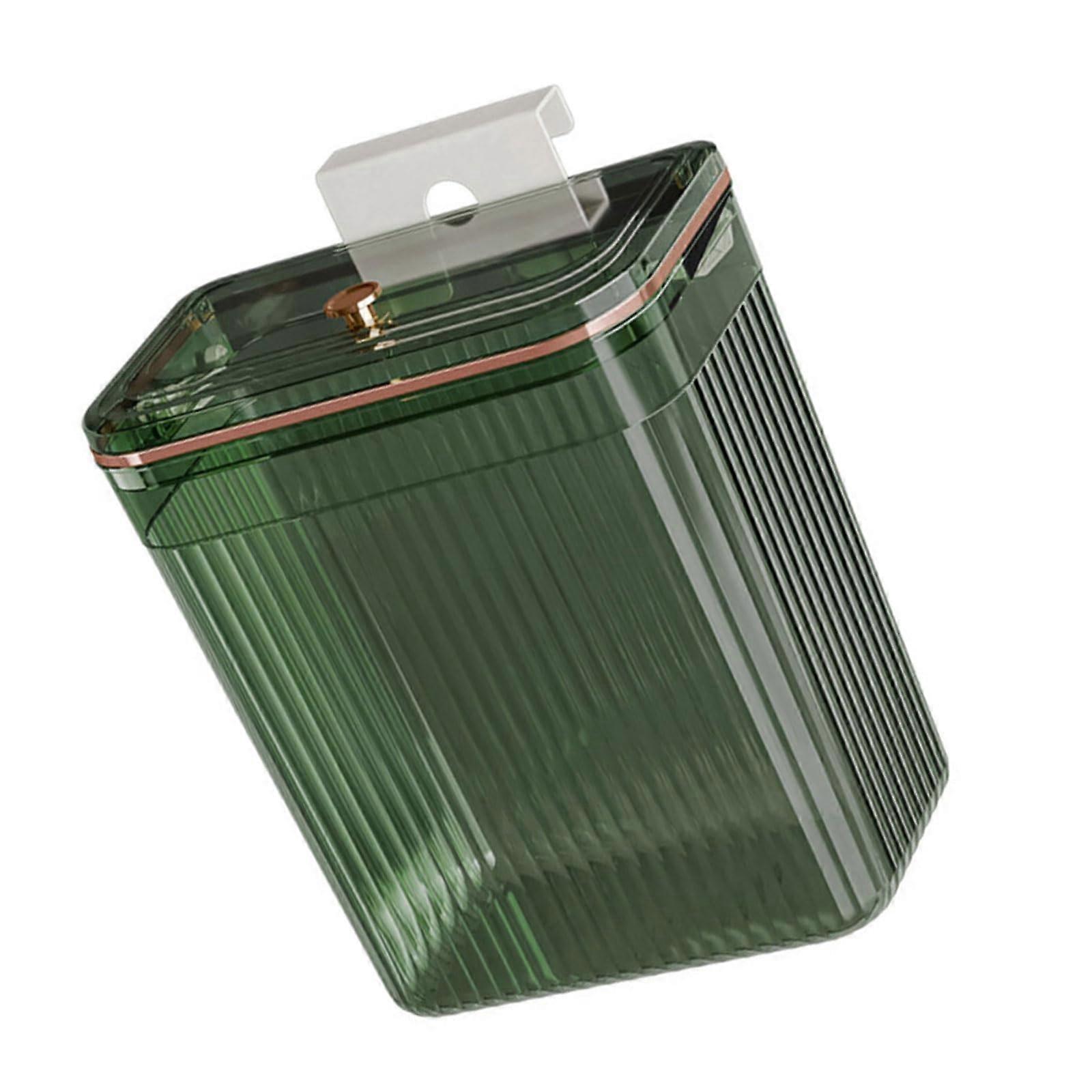 Wall Mounted Trash Can Clear Space Saving Garbage Bin for Kitchen or Small Apartment Green