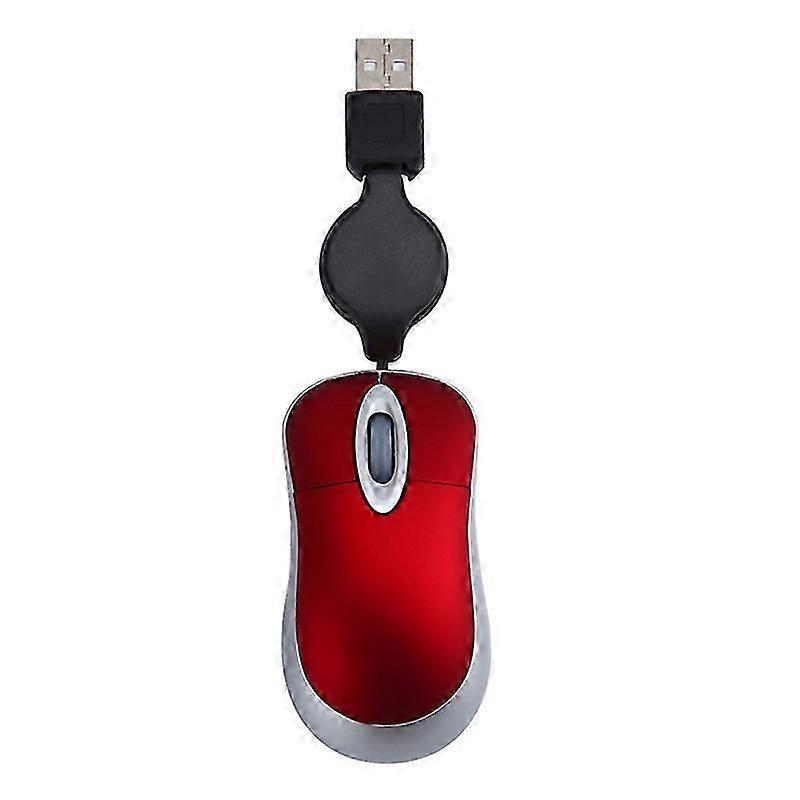 USB Wired Mouse Cable Tiny Small Mouse for 98(Red)