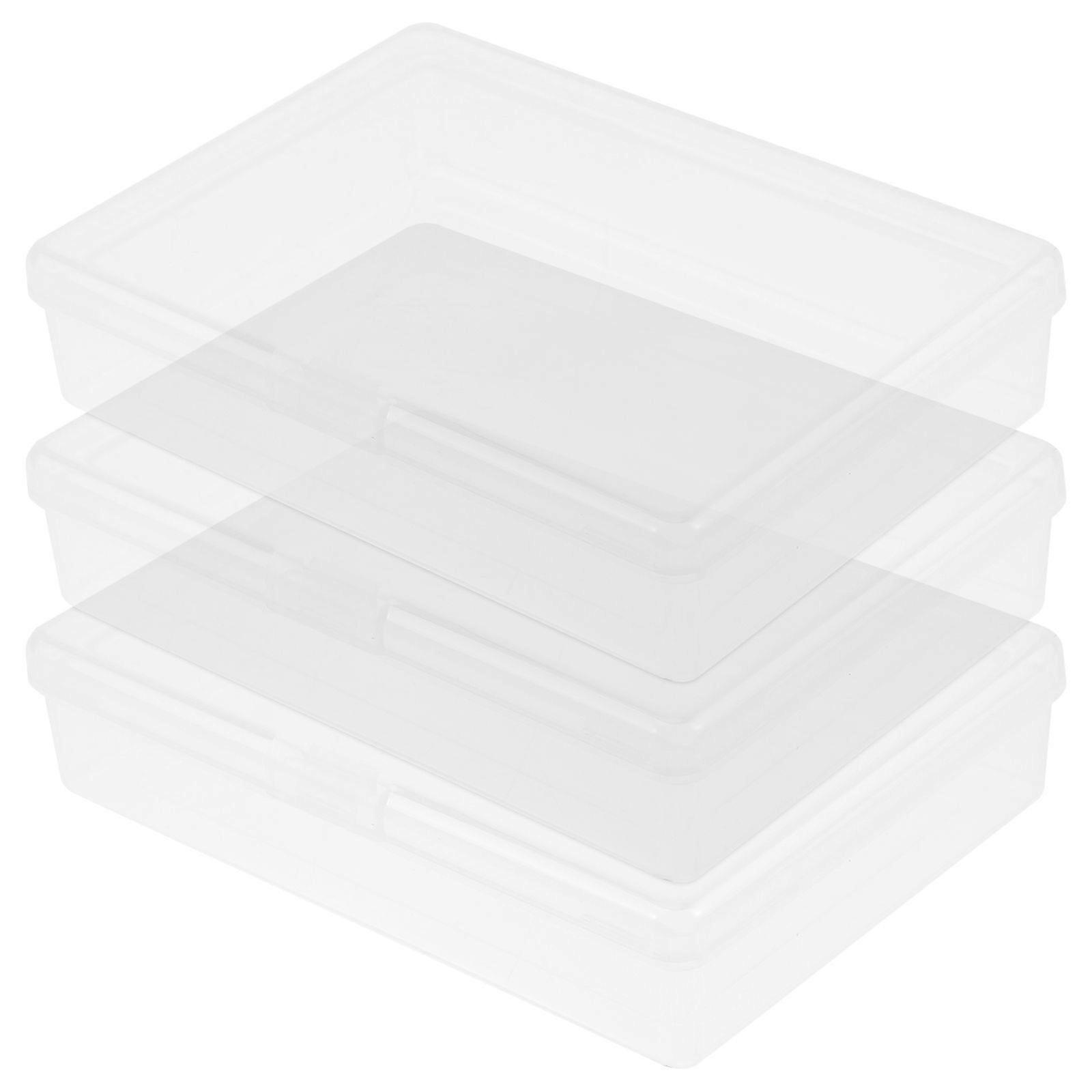 3pcs Playing Card Storage Cases Plastic Boxes Empty Boxes Clear Card Cases