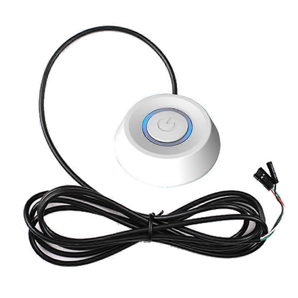 PC Power Button Extension with Soft Blue Light, 1.8m Desktop Computer Power Switch Cable