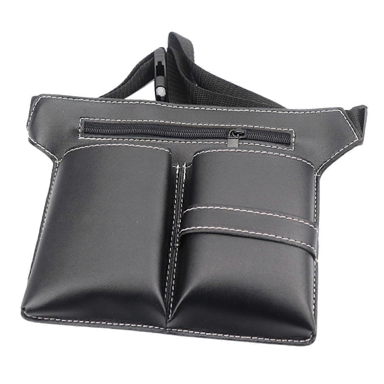 Hairdressing Tool Pouch PU Leather Barber Scissor Case with Protective Padded Compartments