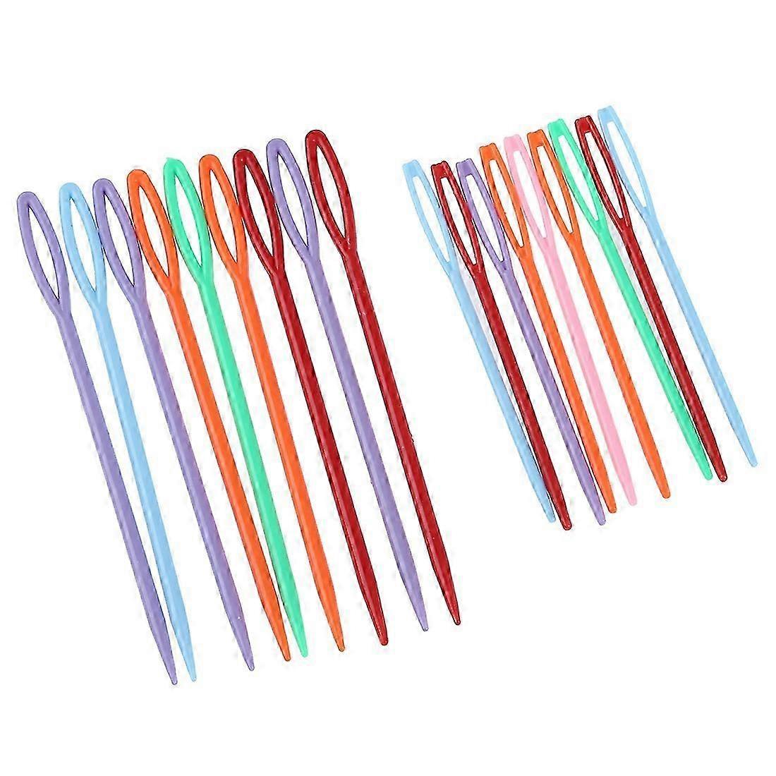 18 pcs Plastic Hand Sewing Yarn Darning Needles 9.3cm; 7cm each 9Pcs