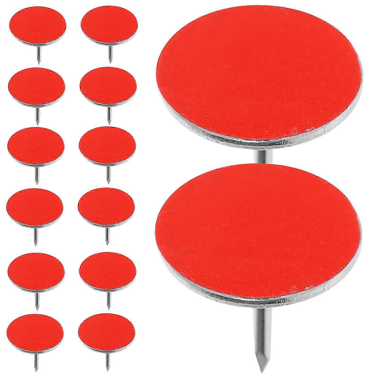 50Pcs Red Reflective Thumb Tacks for Nighttime Trail Marking and Camping
