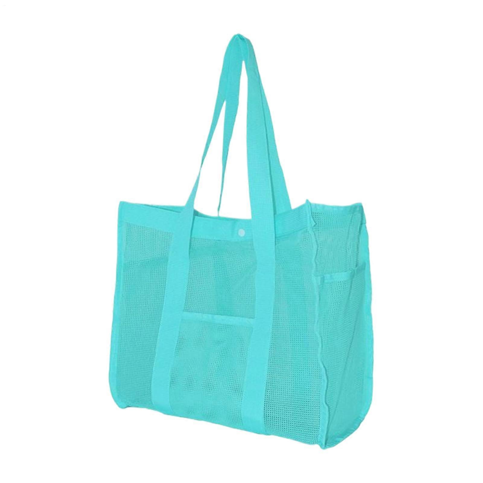 Waterproof Large Mesh Beach Bag with Quick Dry Material, Foldable Pool Tote Organizer Green