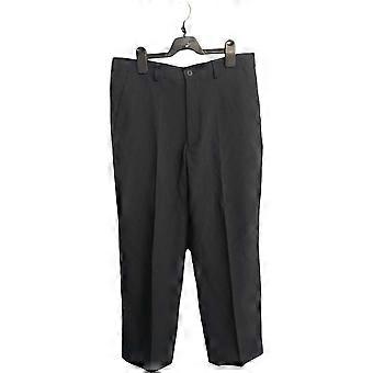 Farah Herrebukser - Komfortable Elegante Åndbare Kjolebukser - 100% Polyester, Størrelse 34/31, Sort