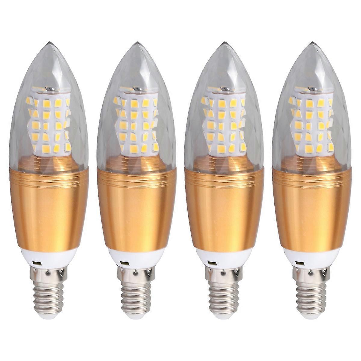 12W Candle Bulbs E14 for Lighting Use LED Lamp Bulb 4Pcs Set White Light