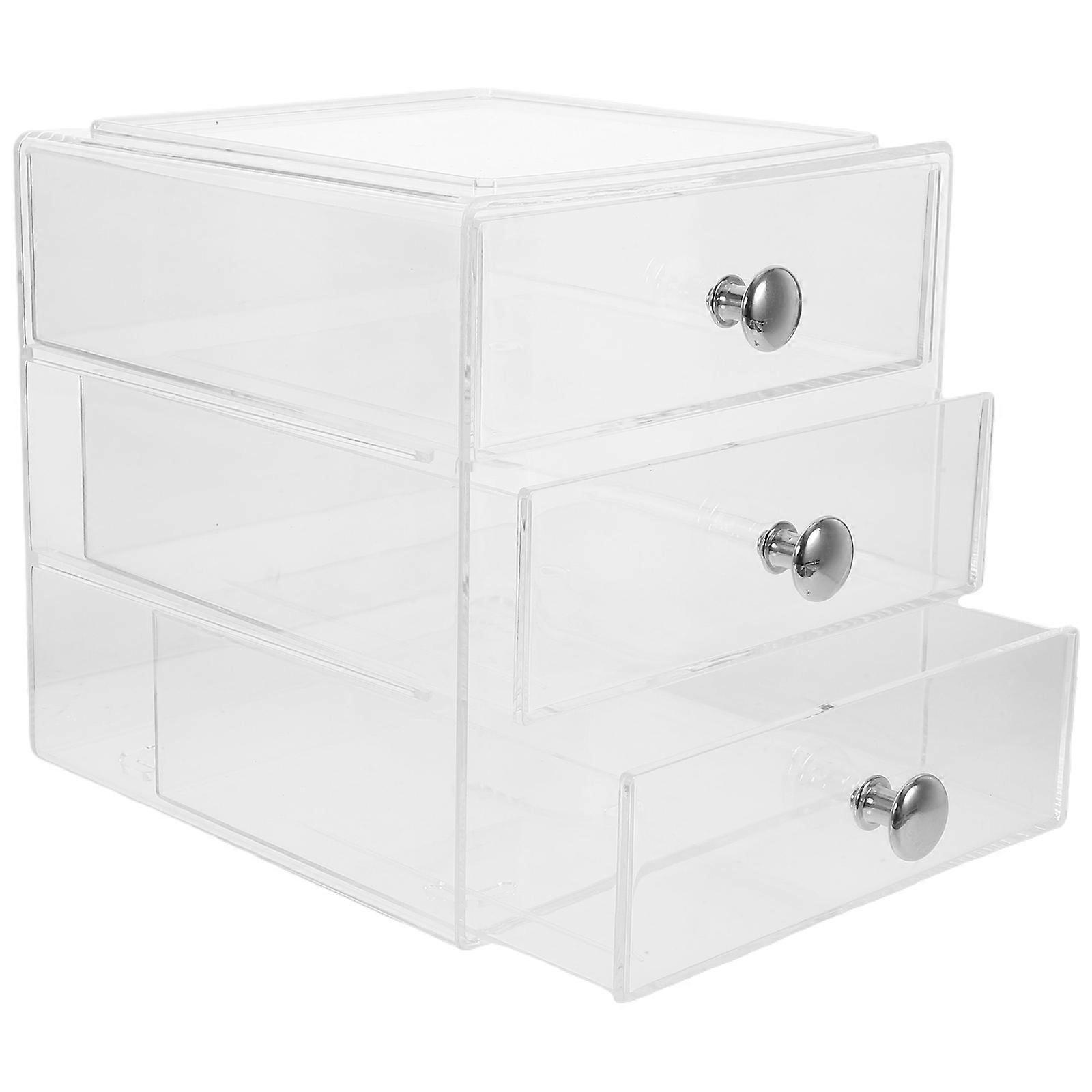 2Pcs Transparent Drawer Type Storage Box for Items Storage Acrylic Organizer