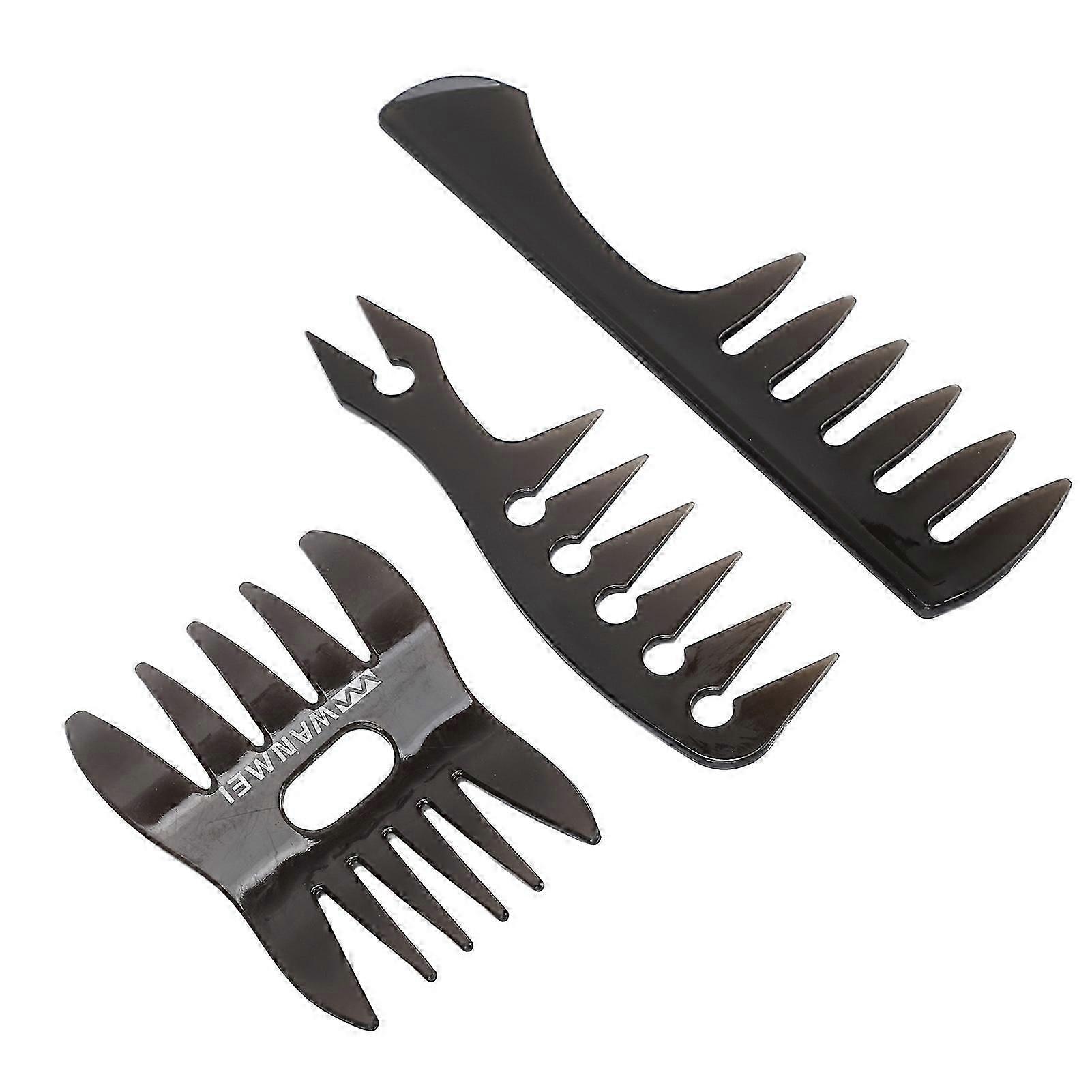 3Pcs Beard Comb Plastic Unique Stylish Exquisite Multifunctional Beard Combs Mustache Styling Comb for Men