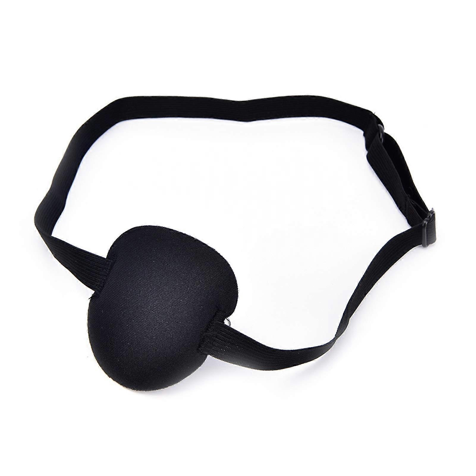 Eye Patch Blindfold with Adjustable Strap, Soft Black OneEye Cover for Amblyopia Training Sleeping