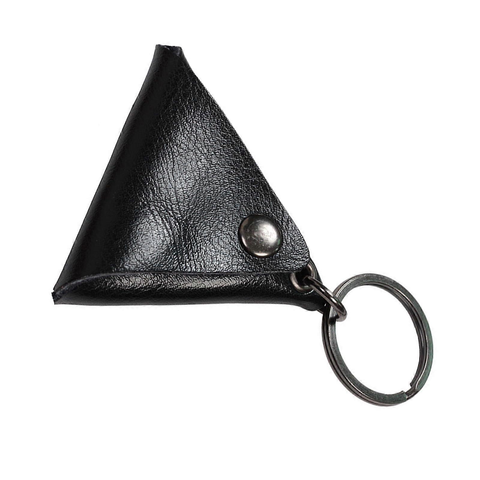 Black Guitar Pick Holder Case with Durable Triangular Design for Compact Pick Storage