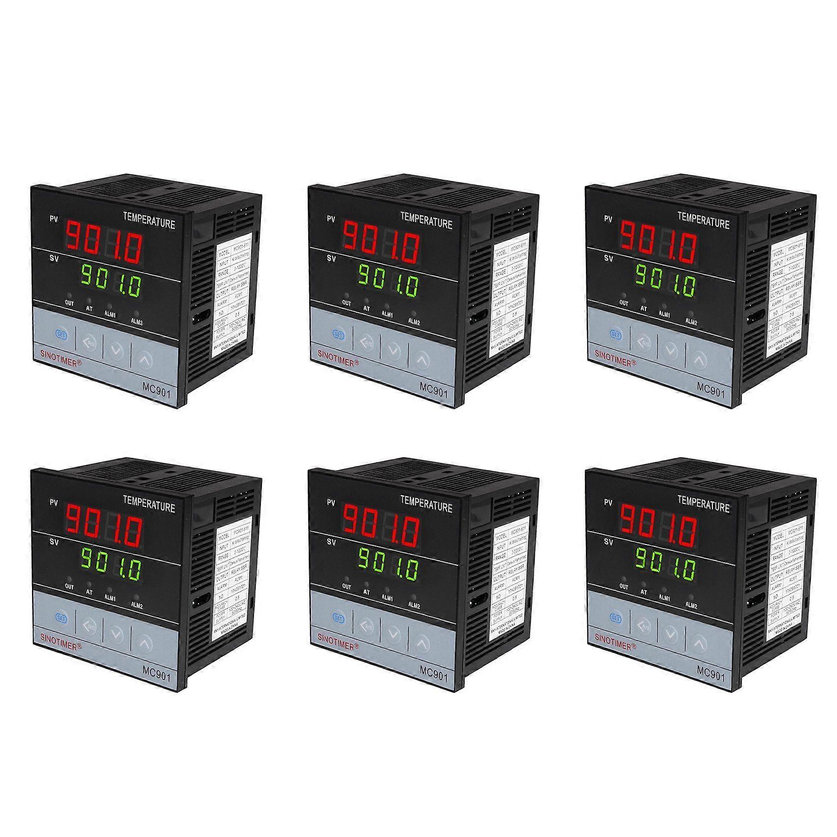 6X SINOTIMER MC901 Digital Waterproof PID Temperature Controller K Type PT100 Sensor Input Relay SSR Output