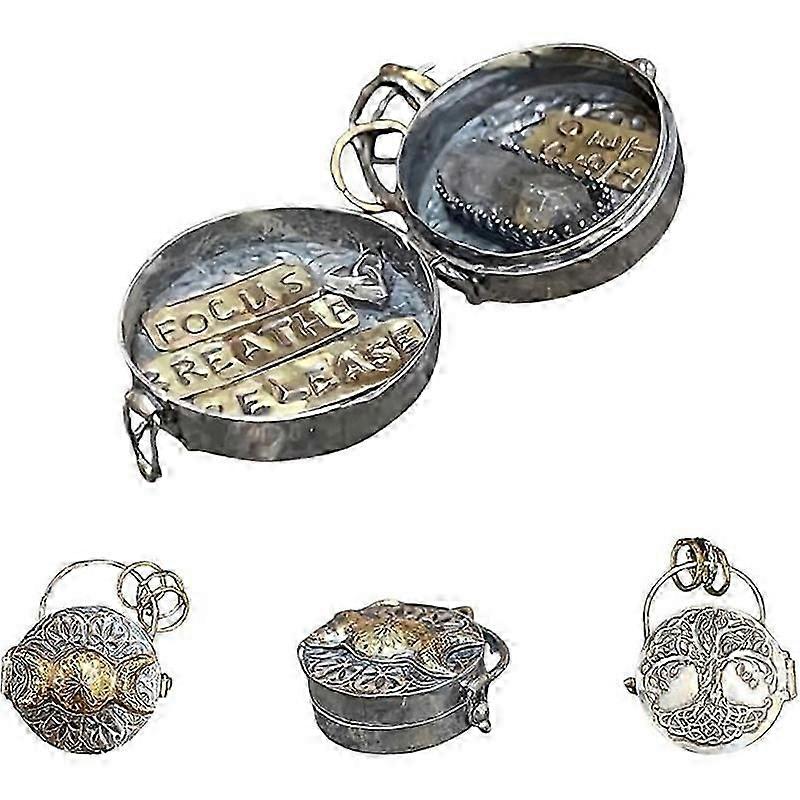 Triple Moon Silver Locket With Tree Life