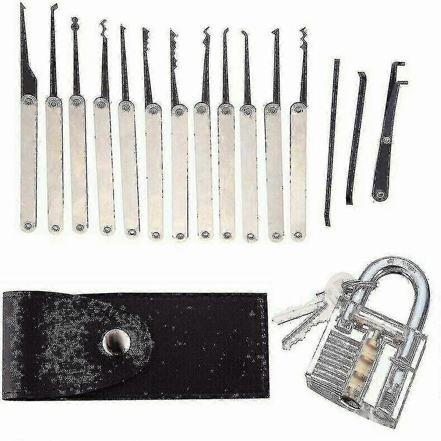 15pcs/set Lock Pick Tools Unlocking Set Key Extractor Practice Lock Ty