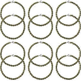 12 stuks elastische laarsbanden/bandjes/kousenbanden in militaire stijl met metalen haakjes, groen
