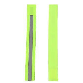 Sangle de ceinture de cheville réfléchissante de sécurité de nuit pour le cyclisme course à pied (jaune)