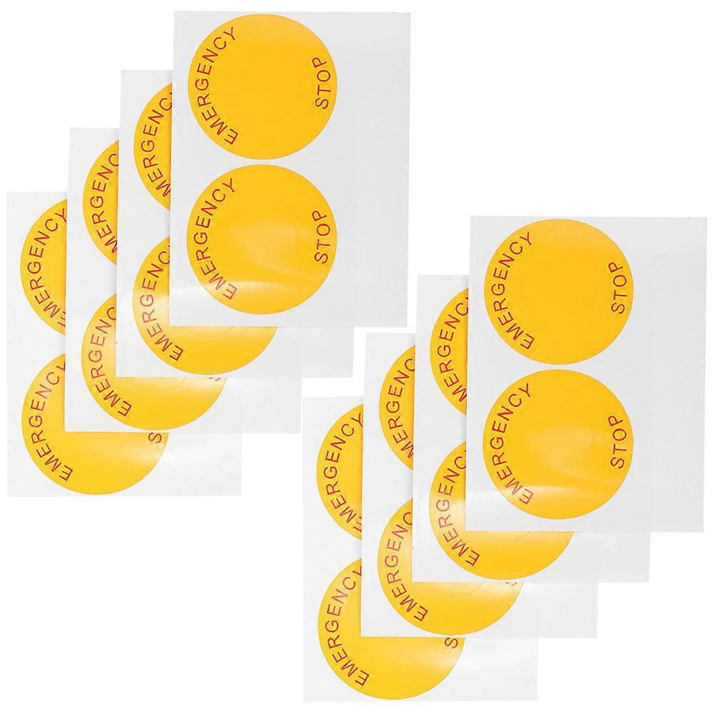 Emergency Stop Caution Stickers for Equipment Warning 16Pcs