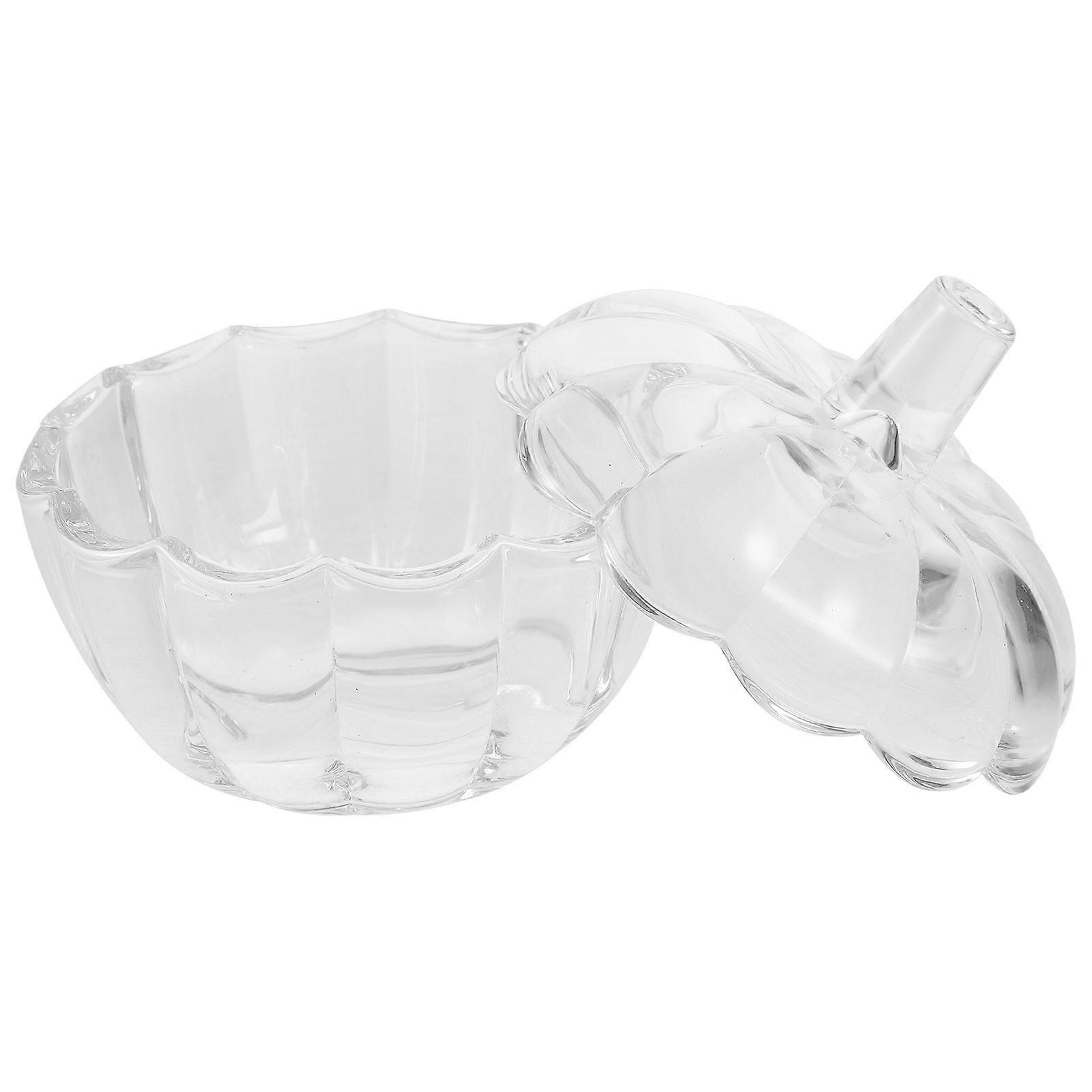Glass Pumpkin Jar for Candy Storage Function Transparent Glass Container