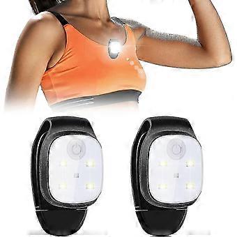 2 Pieces Led Clip Outdoor Night Clip On Running Light Reflective Usb Rechargeable Led Small Headlamp Running Equipment Plastic Safety Light Running Ac