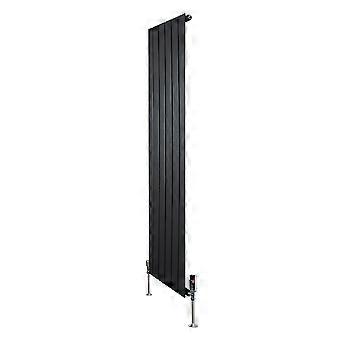 Flat Single Column Radiator 1600mm x 420mm TRV Chrome Valves Modern Designer Single Panel Central