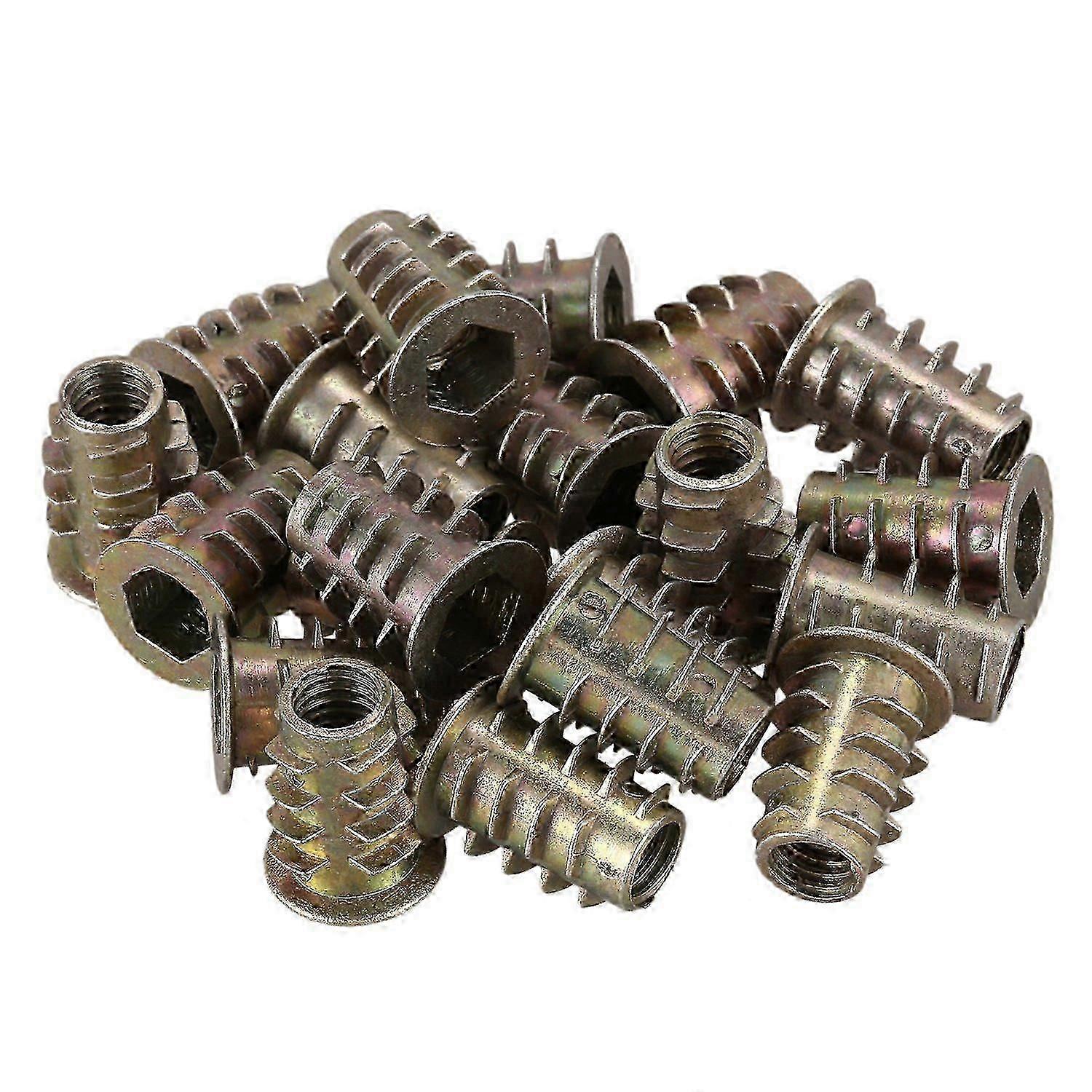 20 Pcs M6x15mm Hex Socket Threaded Inserts Compatible with Wood
