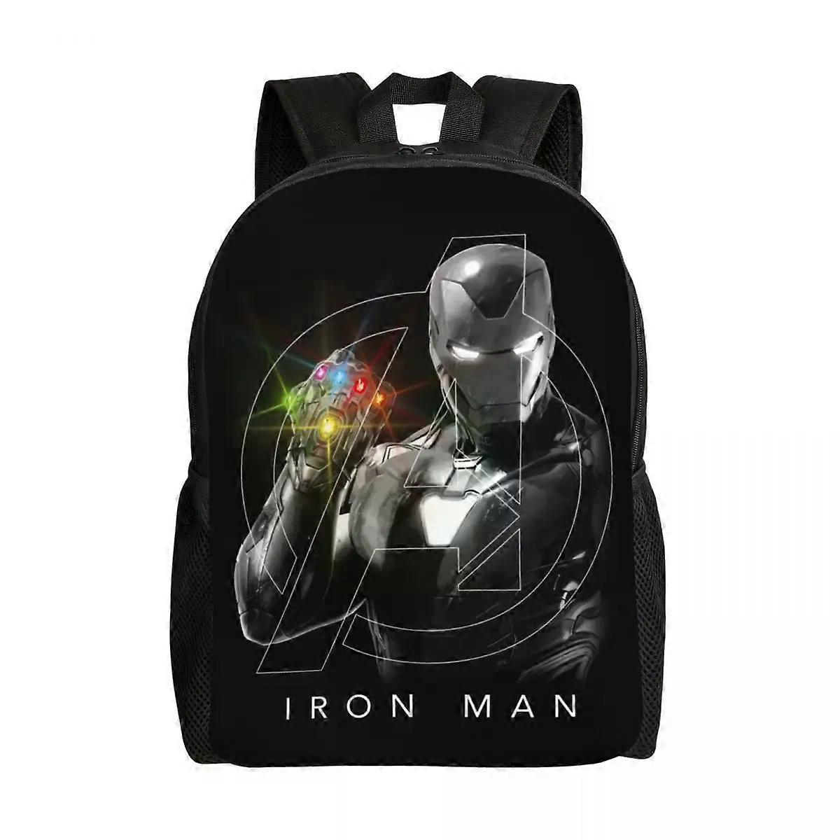 LA347 Iron Man Gauntlet Laptop Backpack Men Women Casual Bookbag for College School Student Bags