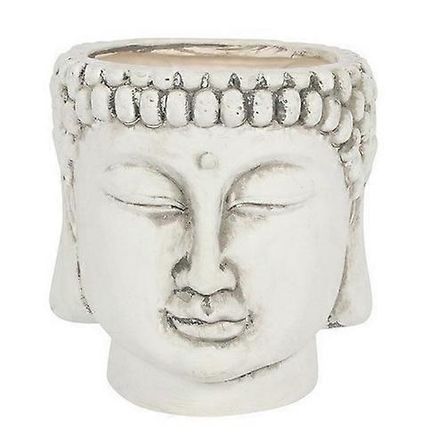 Something Different White Terracotta Buddha Head Planter