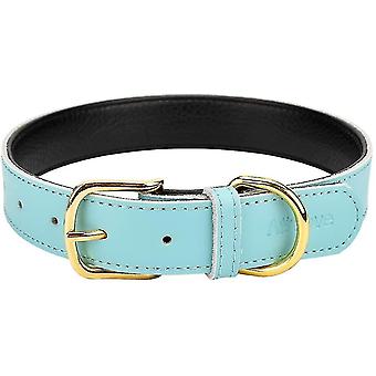 Aolove Basic Classic Padded Leather Pet Collars for Cats Puppy Small Medium Dogs (17inch-22inch Neck * 1.2inch Wide Purple)　並行輸入品 Aolove Basic Classic Padded Leather Pet Collars For Cats Puppy