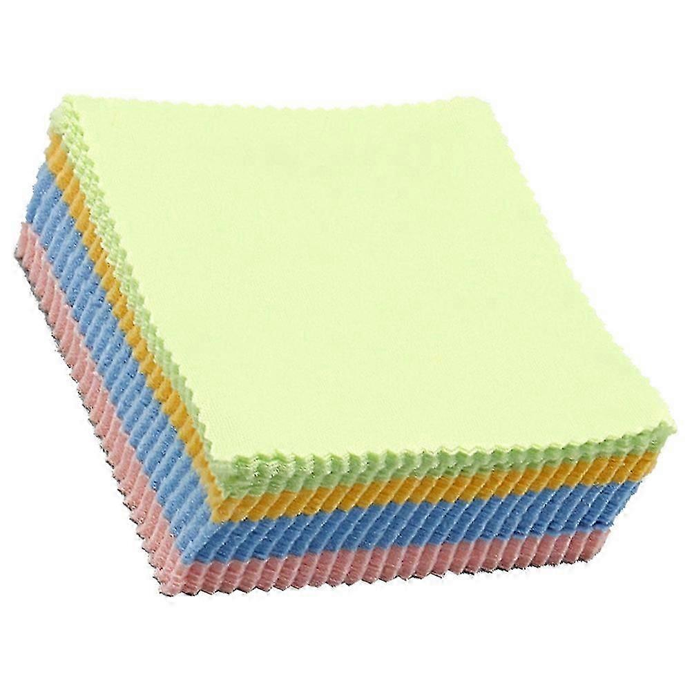 Knitted Fabric Glasses Cleaning Cloth, Assorted Colors, Safe for Lenses and Screens, Scratch-Free, 100 Pack
