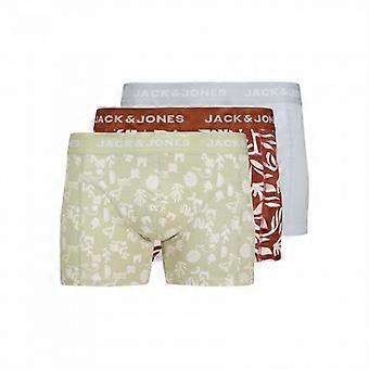 Jack And Jones Mens Leaves Fitted Boxer Briefs (Pack of 3)