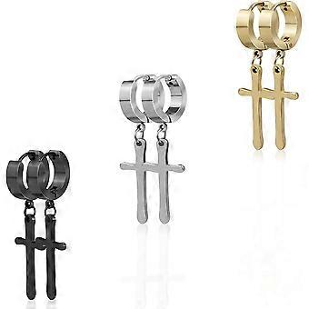 KATEA 316L Boucles d’oreilles chirurgicales en acier inoxydable Huggie pour hommes femmes, 6 paires