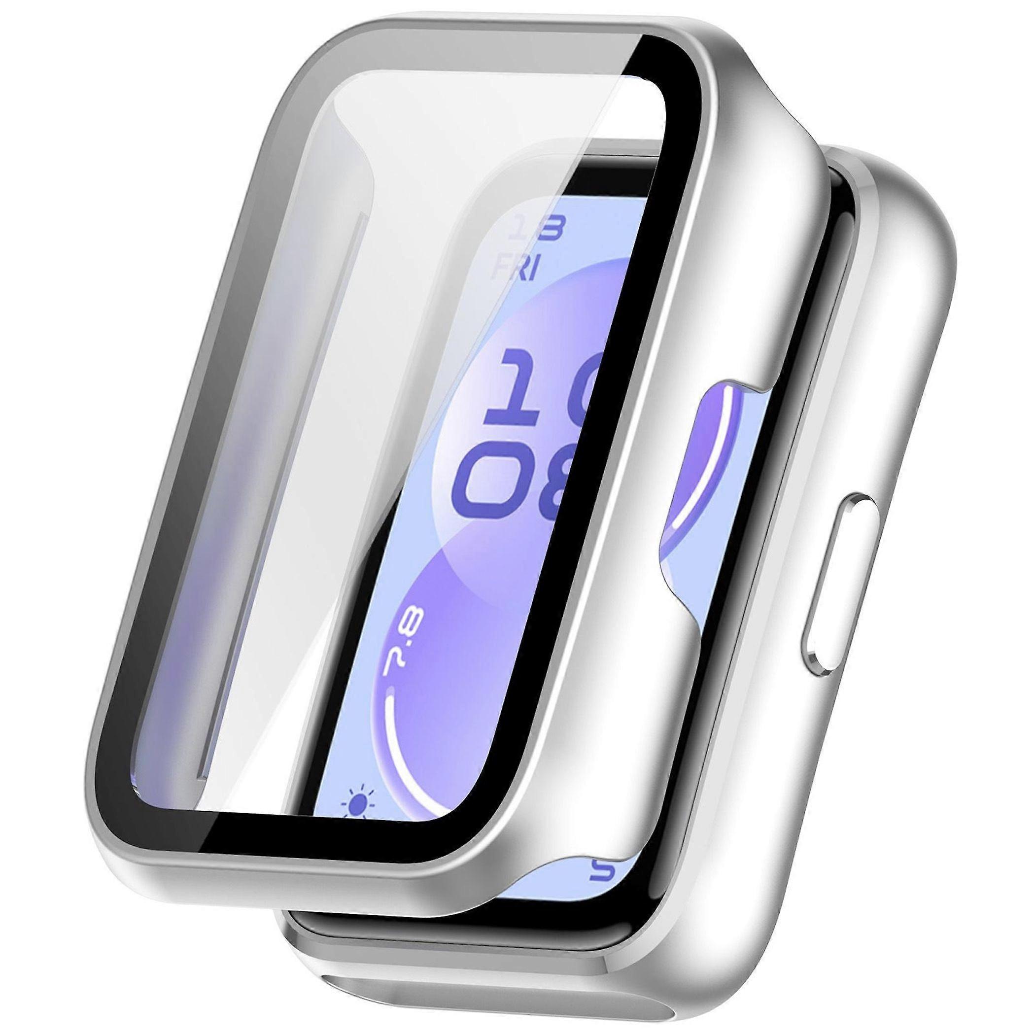 Smartwatch case + screen protector for Huawei Band 11 / 11 NFC protection 9H silver