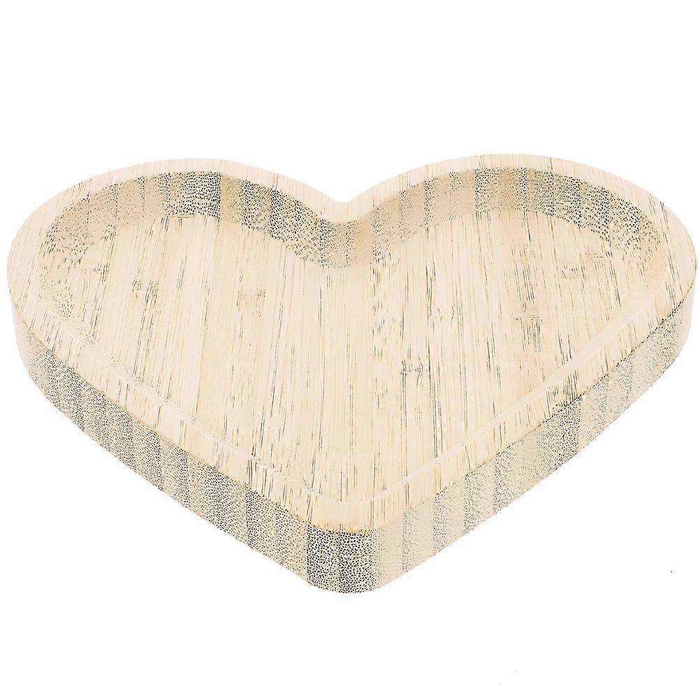 Wooden Heart Tray compatible with Multi-Function Serving 1 Decorative Fruit and Snack Plate