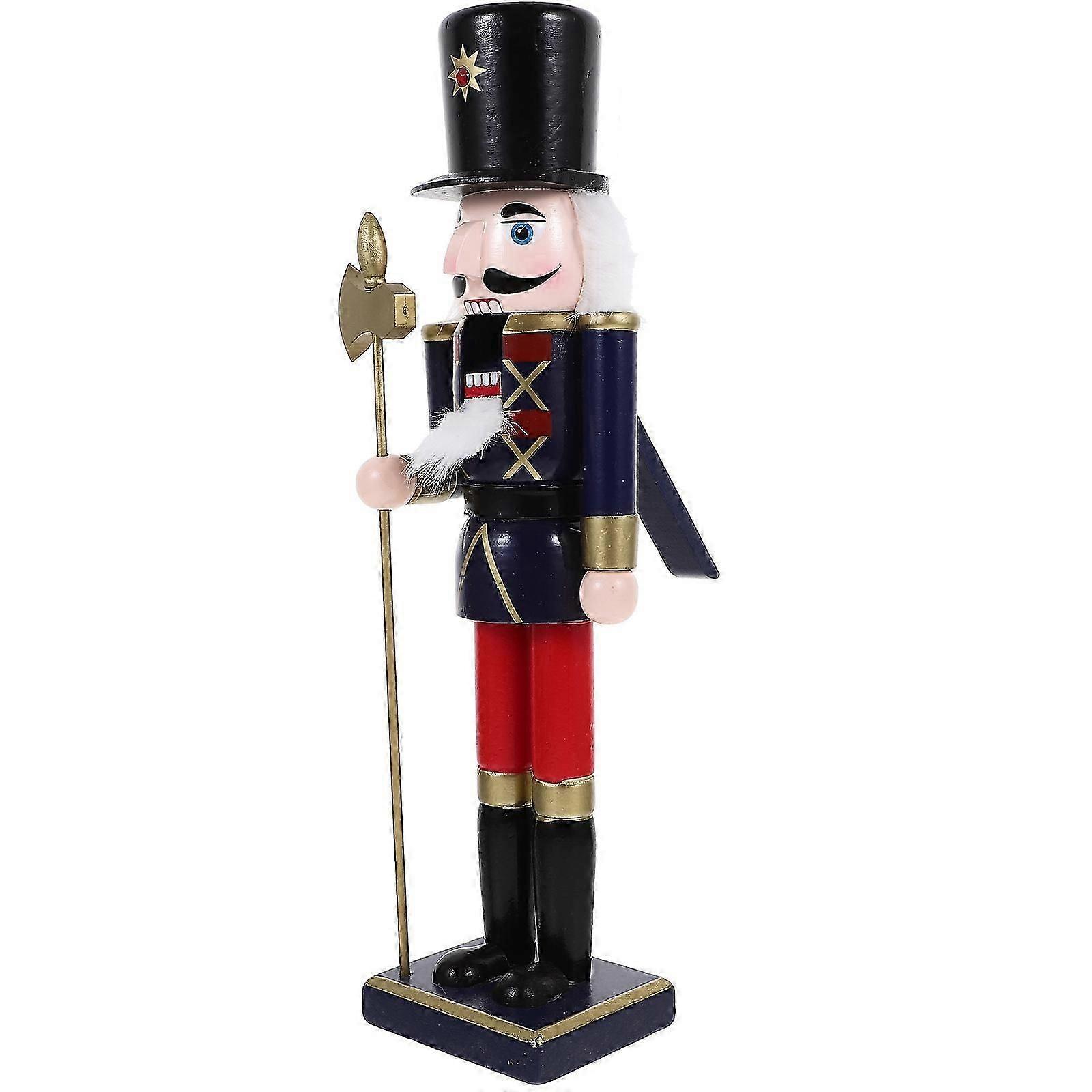 Christmas Nutcracker Wooden Nutcracker Figurine Decorative 2Pcs