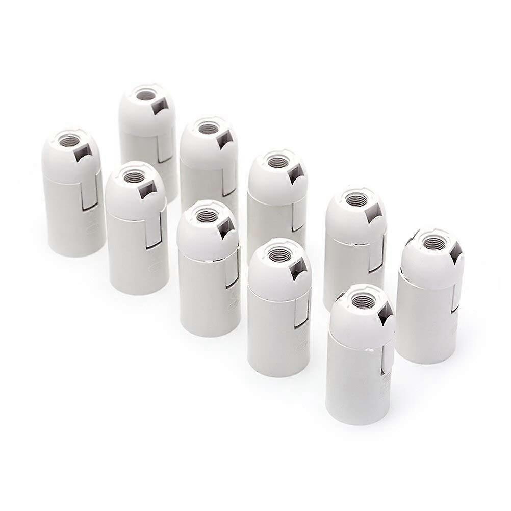 10pcs E14 Lamp Holder 250V White Plastic Socket Base with Lampshade Ring Easy Installation