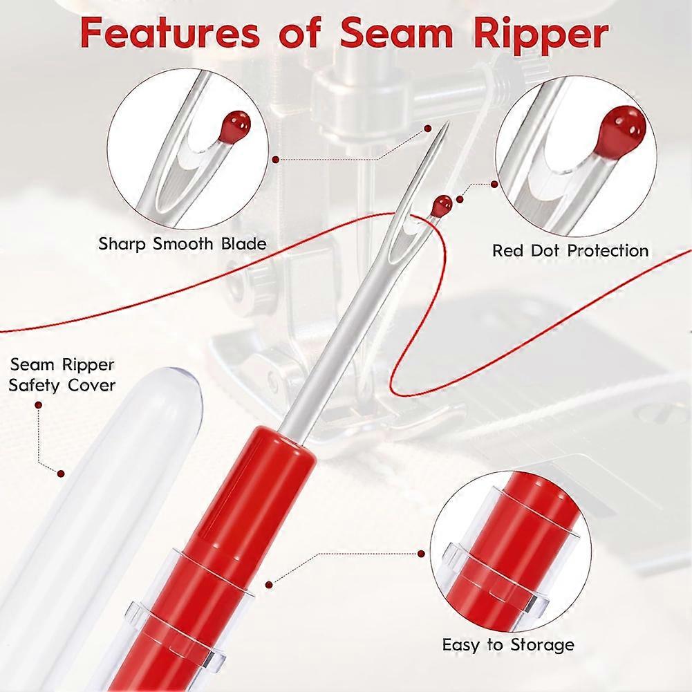 Sewing Machine Needle Threader, 4 in 1 Automatic Quick Threading Tool, Insertion Seam Guide with 2pcs Seam Rippers