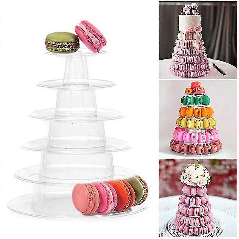 Macaron Cake Display Stand 6-layer Round Plastic Cake Tower Stand