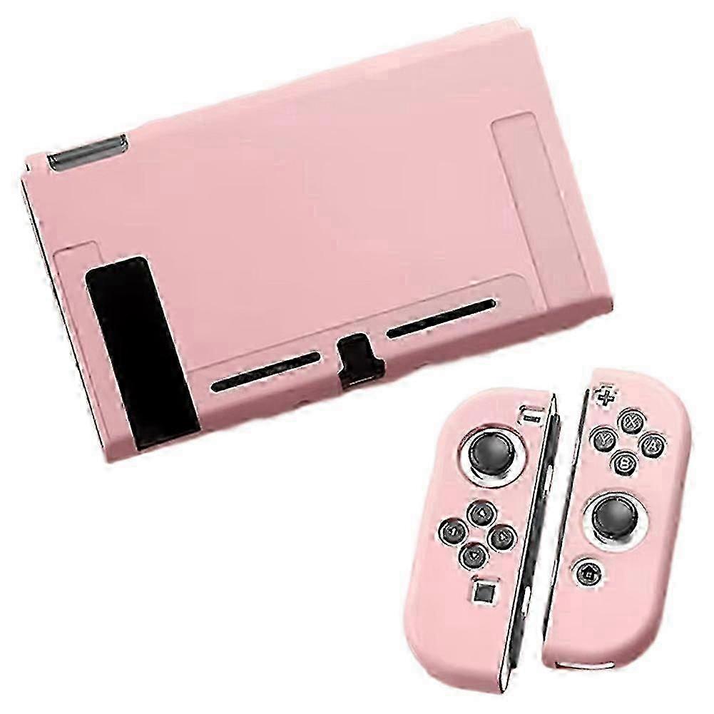 Protective Case for Switch OLED Console and Joy-Cons, Switch Can Be Inserted in Dock with Shell for NS Pink