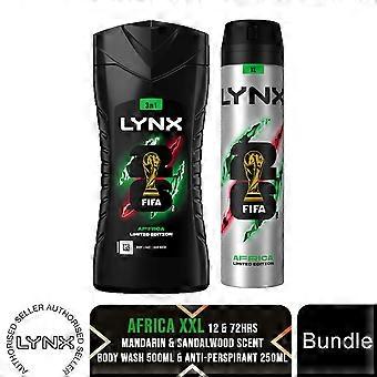 Lynx Africa Shower Gel 500ml & Antiperspirant Deodorant Spray 250ml Duo