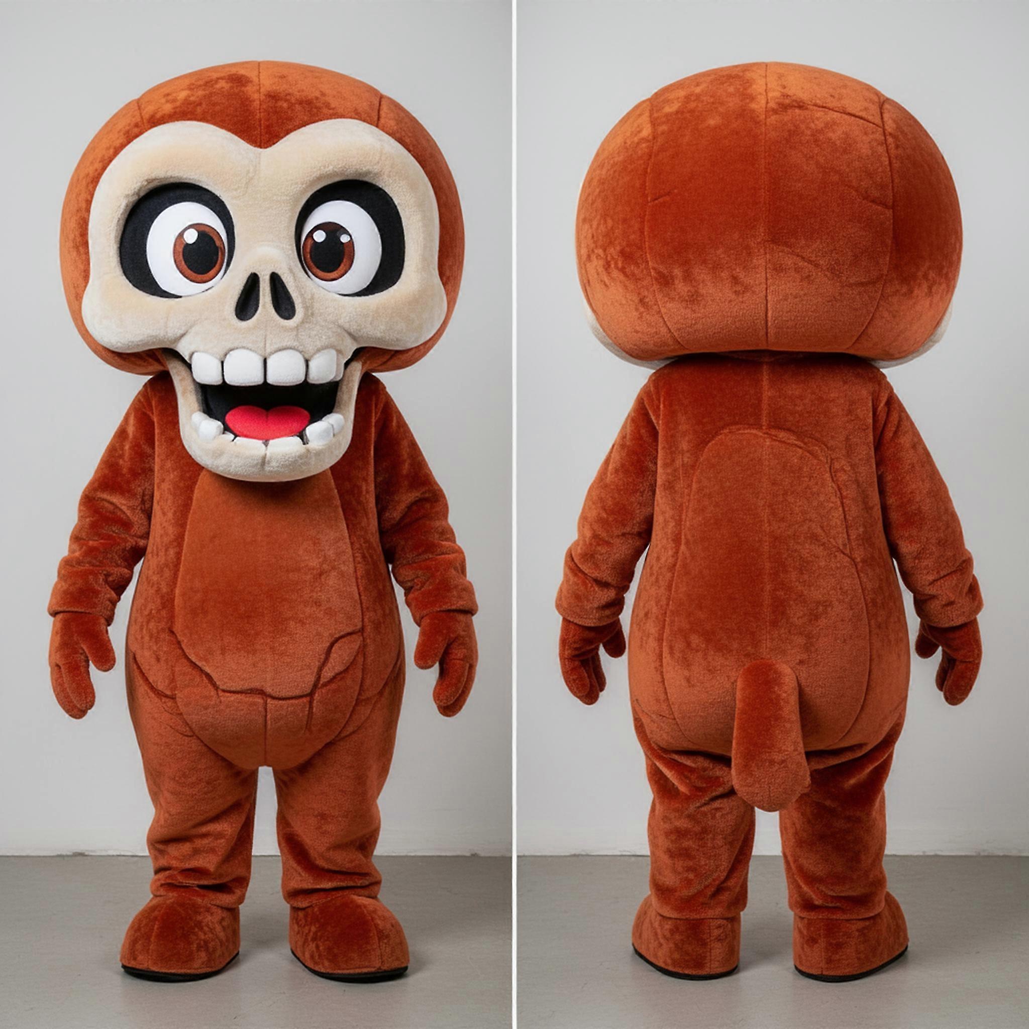 MASTICOT Rust Brown Oversized Cartoon Skull Mascot