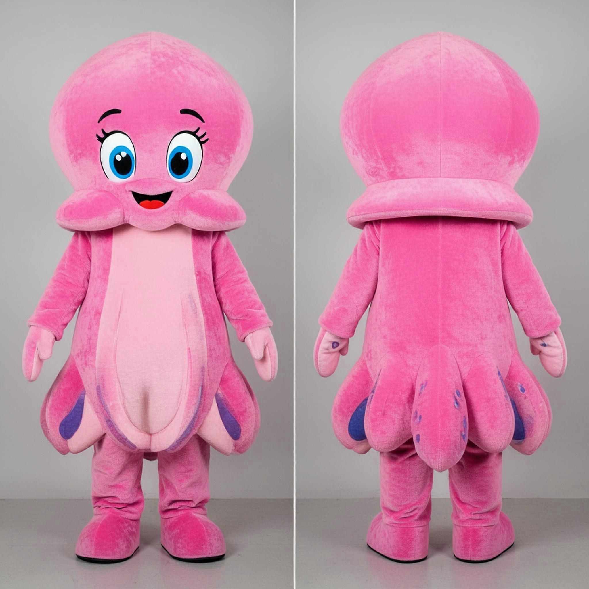 MASTICOT Pink Cartoon Squid Mascot