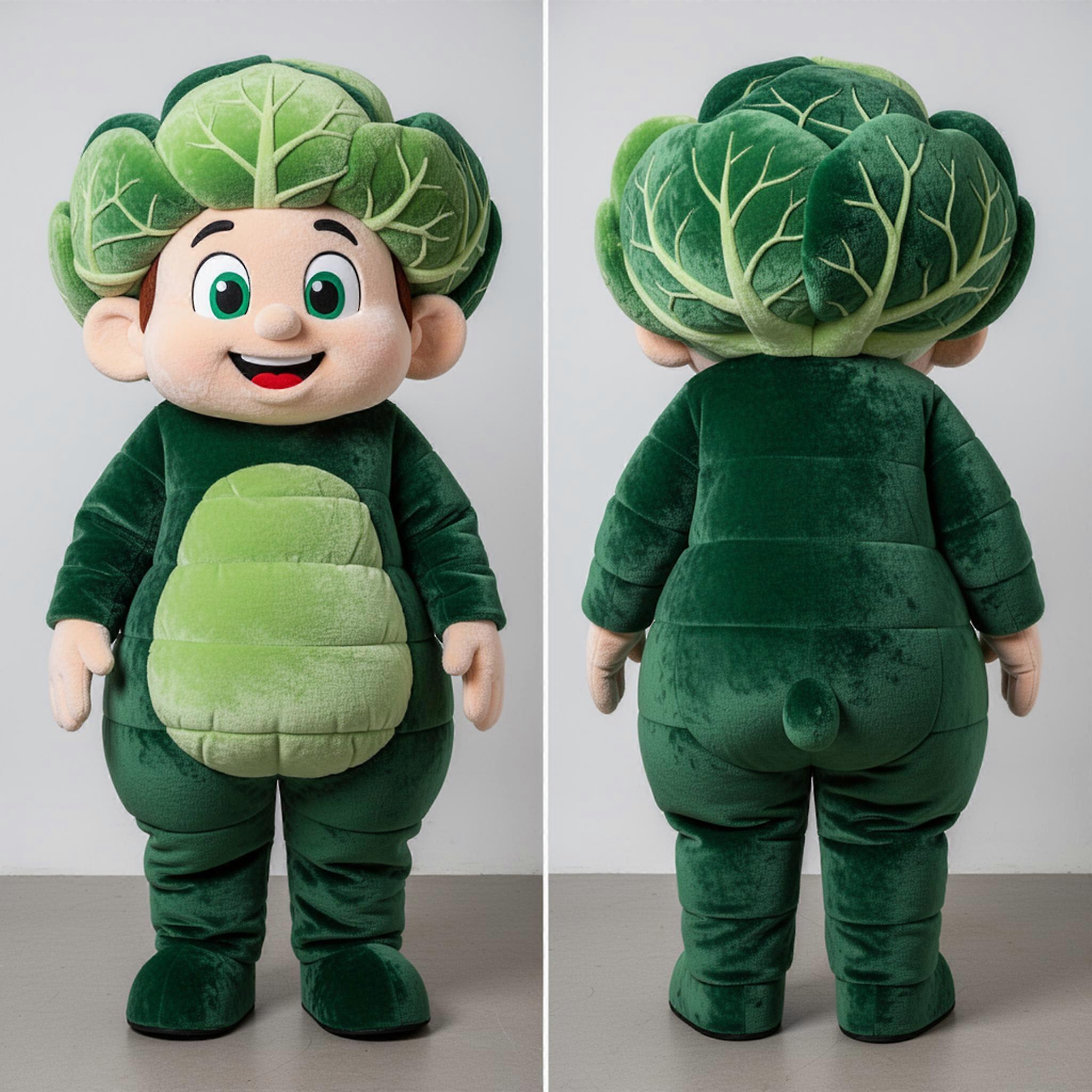 MASTICOT Forest Green Smiling Corned Beef And Cabbage Mascot