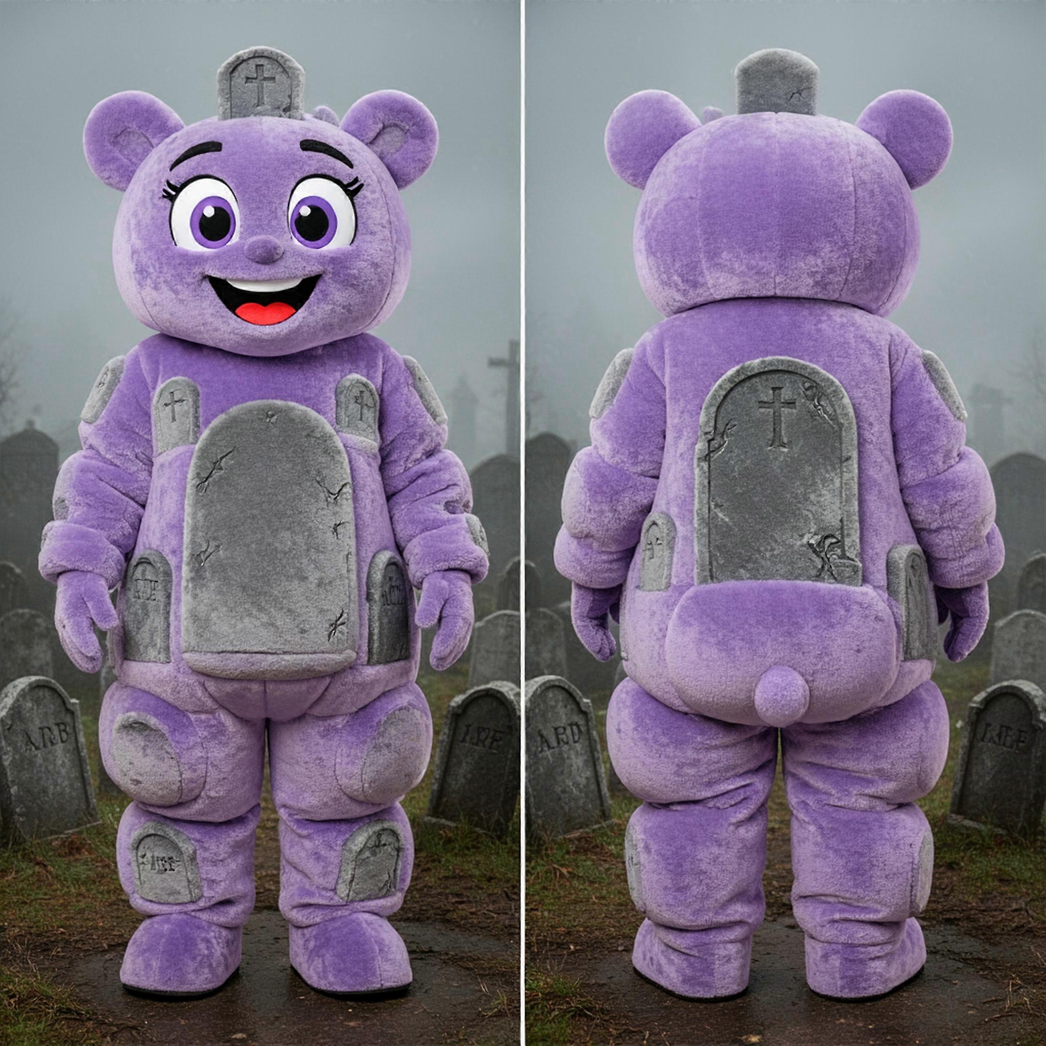 MASTICOT Lavender Grayed Spooky Graveyard Mascot