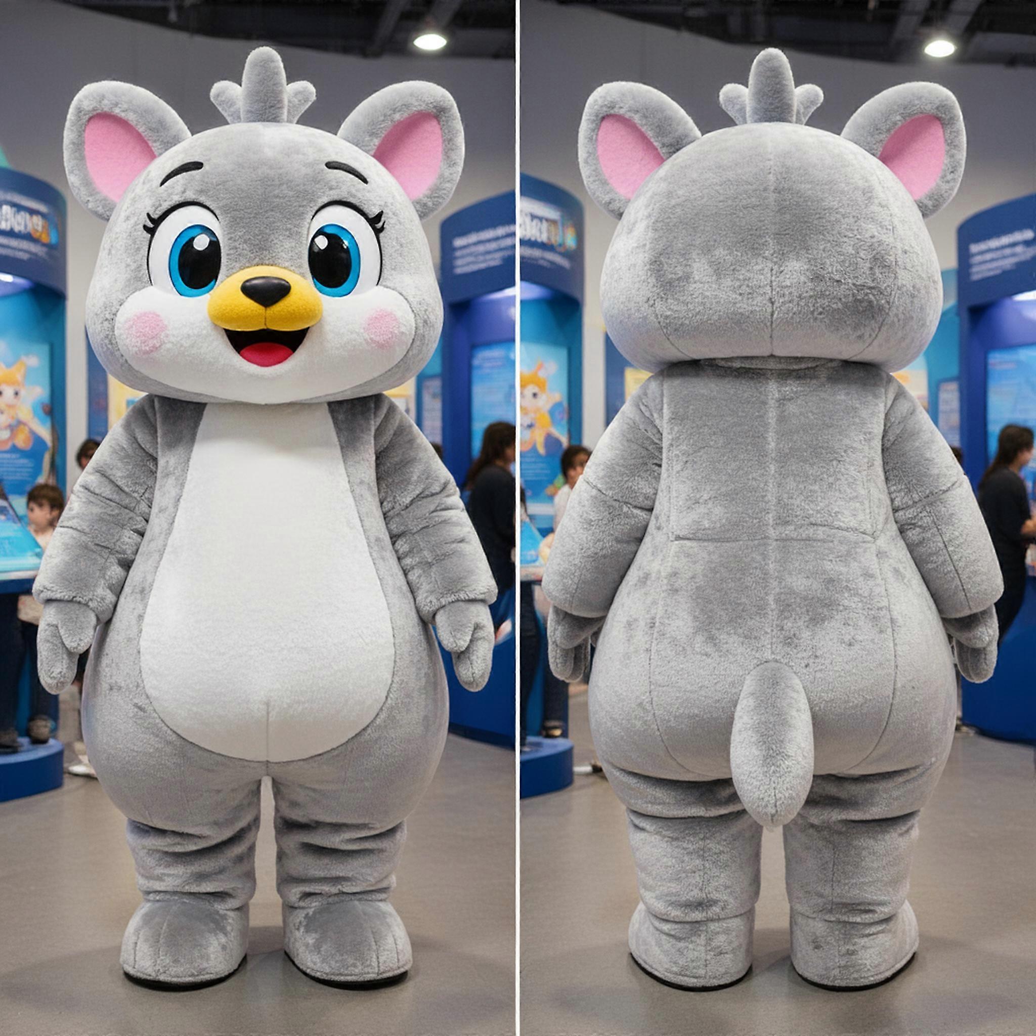 MASTICOT Shimmering Silver Cartoon Pho Mascot