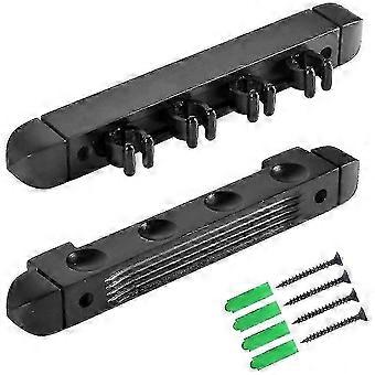 Wall-Mounted Pool Cue Rack, Solid Pine Wood, Holds 4 Cues, with Mounting Screws, 2-Pack